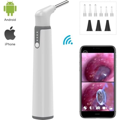 2 PCS 3.9mm WIFI Ear Otoscope Megapixels Inspection Camera Digital Endoscope Earwax Cleaner for Kids and Adults Android iPhone