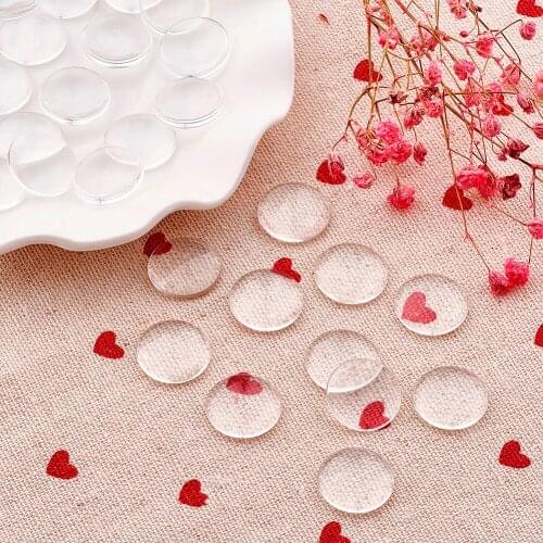 200Pcs Spacers For Settings Jewelry Making Cabochons Transparent Glass Half Round/Dome Clear Cabochons 15.5~16x4~5mm PANDAHALL