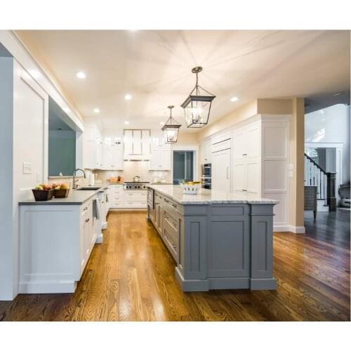 2020 traditional solid wood kitchen furnitures solid timber kitchen cabinets TK235