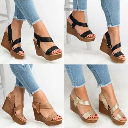 2021 Ladies Sandals Fish Mouth Wedge Platform Sandals Summer Ladies High Heels Sandals Fashion Open Toe Casual Womens Shoes