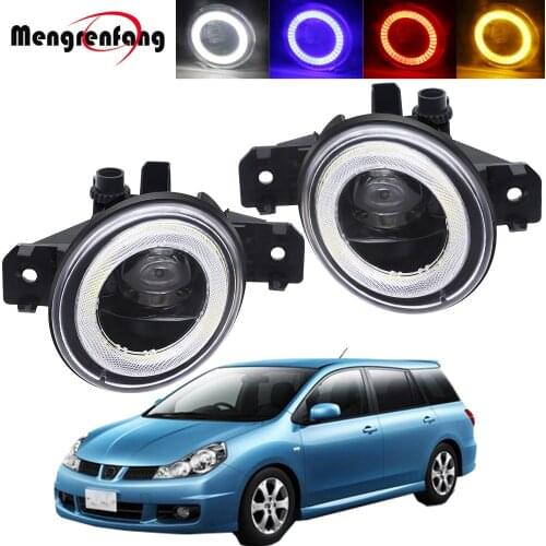 2in1 Function Car Right + Left Fog Light With Angel Eye Daytime Running Lamp DRL 30W 8000LM 12V For Nissan Wingroad 2002-2005