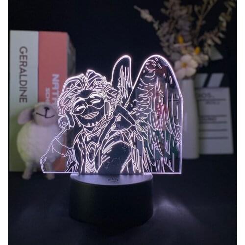 3D Lamp Dropship Delivery My Hero Academia Hawks Touch Sensor Living Room Decor Luminescent Night Light Alarm Clock Base Light