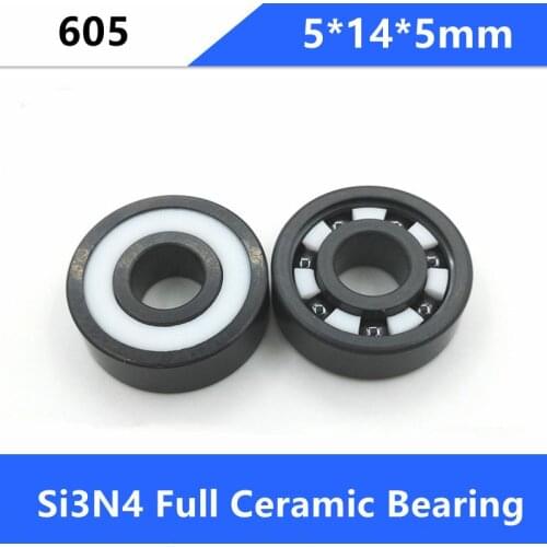 4/10pcs 605 full Si3N4 Ceramic bearing 5x14x5 mm Ceramic deep groove ball bearings 5*14*5mm
