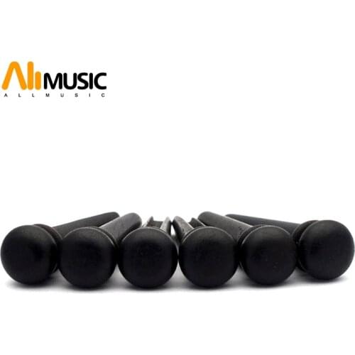6pcs Ebony Acoustic Guitar Bridge Pins Black Guitar Pressure String Nails Pin Guitar Parts
