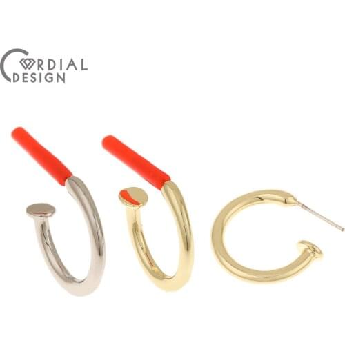 Cordial Design 100Pcs 19*19MM Earring Accessories/DIY Making/Hand Made/Earrings Stud/Hook Shape/Jewelry Findings & Components