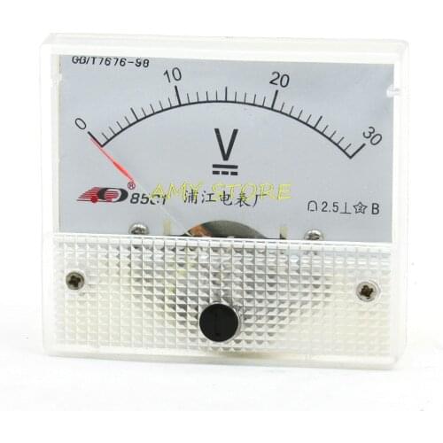 DC Needle Analog Meter Panel 30V Volt Voltage Ammeters 85C1 0-30V Gauge 63mm x 55mm