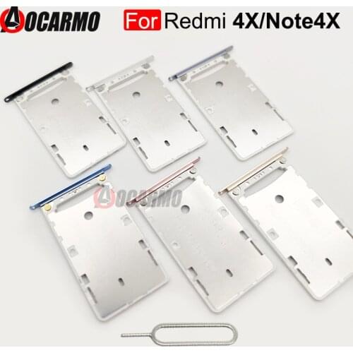 Aocarmo Nano Dual Sim Card Tray TF SD Card Slot Holder For Xiaomi Redmi 4X / Note 4X Note4X Replacement Part
