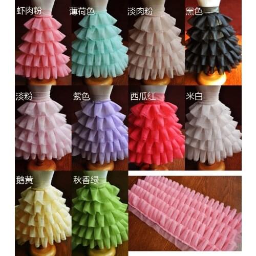 Childrens tutu Yarn Lace Accessories Multi-color 5 layer 20 cm Wide Three-dimensional Mesh Pleated lace