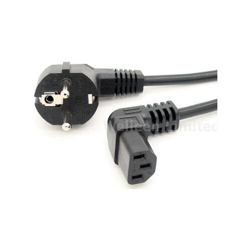 EU PDU UPS AC Power Cord,European 3Pin Male Plug to IEC 320 C13 Up Angled Power Adapter Cable For Wall Mount TV