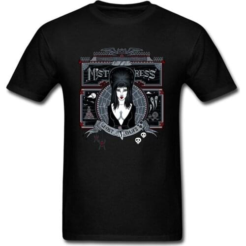Mistress Ghost Tours T Shirt Men Black T-shirt Dark Color Tops Fashion Summer Clothes Sexy Woman Tops Witch Tee Horror