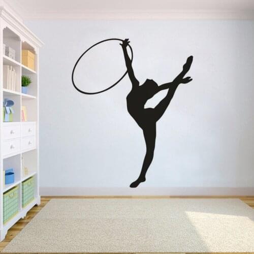 Gymnastics Girls Wall Sticker Gymnast Gym Studio Vinyl Poster Removable Gymnastics Athlete Wall Decal Sports Girl Wall Art AZ695