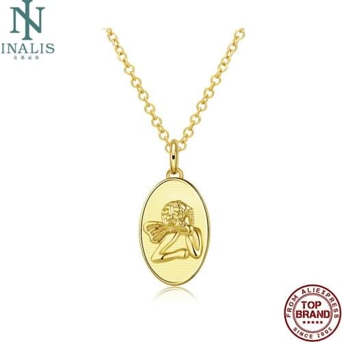 INALIS Gold Color Women Necklaces Exquisite Egg Shape Angle Religious Necklace Best Selling Jewelry Prom Gift Send Girlfriend