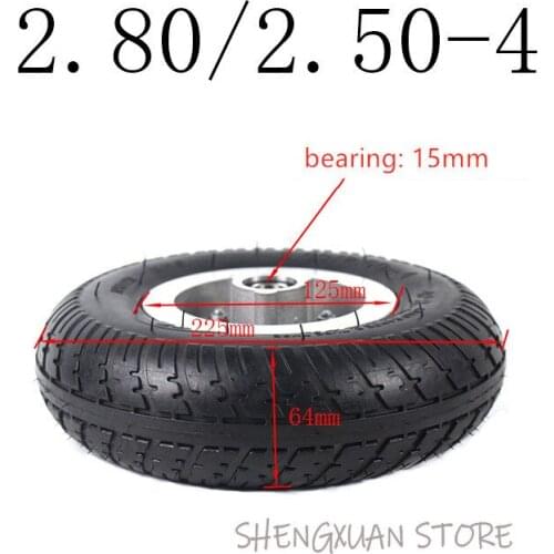 2.80/2.50-4 Elderly Mobility Scooter wheel 9'' Gas / Electric Scooter Non-inflatable tyre solid tire whole wheel set keyway type