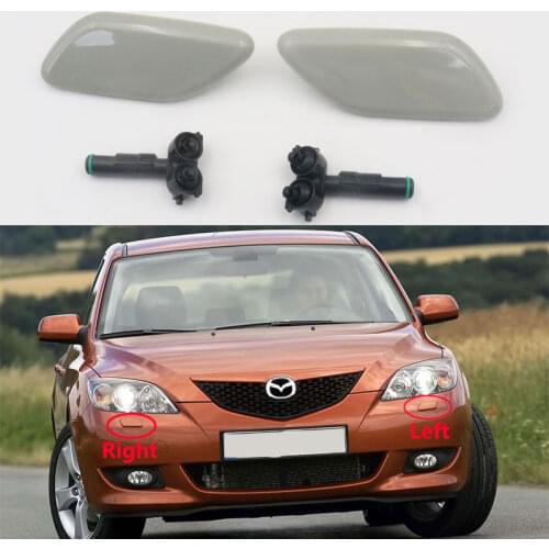 Front Bumper Headlight Washer Cover Cap + Head Lamp Washer Nozzle Spray Jet For Mazda 3 Axela BK 2003-2008 5-Door BS3F-51-8G2A08