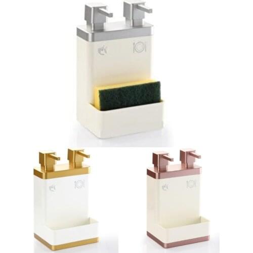 3-in-1 Kitchen Soap Dispenser Pump And Sponge Caddy Organizer And Liquid Soap Dispenser Bottle Kitchen Liquid Soap Dispenser