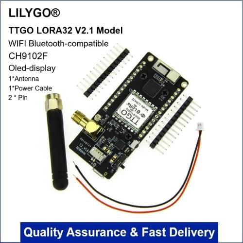 TTGO LORA32 868/915Mhz 433MHz SX1276 ESP32 Oled-display BT Wireless WIFI Lora Development Board Adapter Board