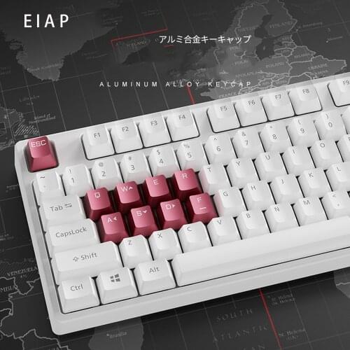 Mechanical Keyboard Aluminum Alloy Keycaps ESC Personality 13 Key Golden Metal Keycap QWER ASDF Direction Keys Opaque Material