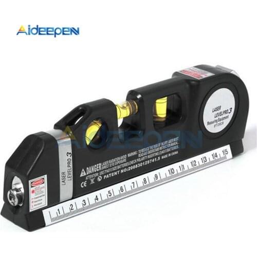 Multi Function Laser Level Cross Line Laser Tape Metric Ruler Measure Level Laser with Horizontal Vertical Measure Tape 8FT