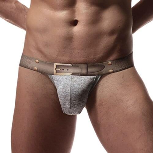 Mens Sexy Gay See-through G Strings Thongs Hole Underwear Male Comfortable Cotton Briefs Underpants Panties