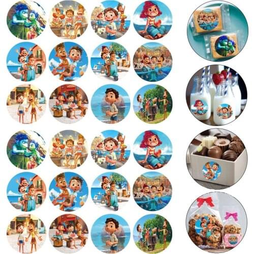 Adventure Movie LUCA Holiday Thanksgiving Friendship Day Childrens Birthday Tableware Candy Box Gift Bag 24pcs Sealing Stickers