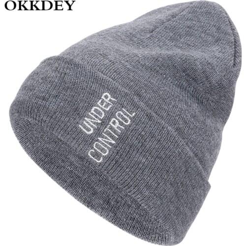 New Knitted Beaine Hats For Woman Men Winter Warm Solid Woolen Thickened Knit Cap Warm Hat Unisex Winter Letter Beanie Hats