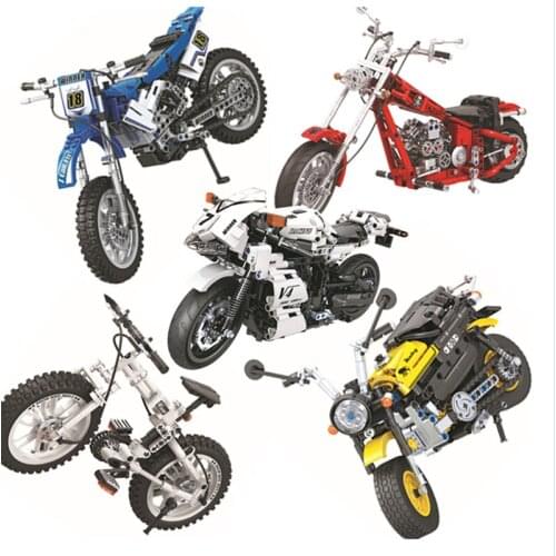 NEW Motor bike 5 Styles Racing Motorcycle Cross Country Motorbike Mountain Bike Building Blocks Bricks Construction Toy