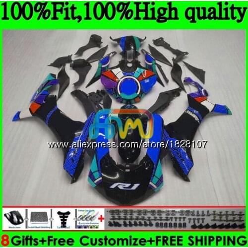 OEM Injection For YAMAHA YZF R1 1000 YZFR1 15 16 17 Blue black 129BS.44 YZF-1000 YZF R 1 YZF1000 YZF-R1 2015 2016 2017 Fairing