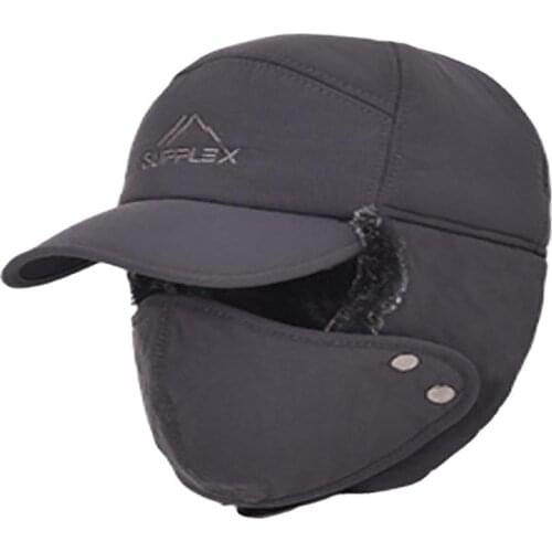 Trapper Hats Warm Winter Trooper Aviator Hat with Earflaps Windproof Mask Ushanka Hat for Men