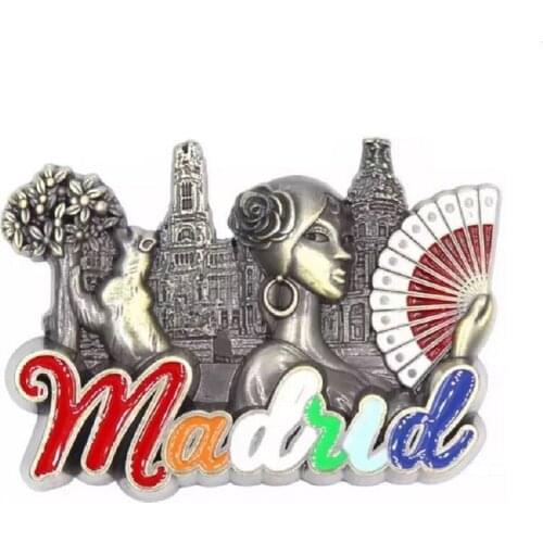 5PCs/Lot Zinc Alloy Oiled Bright Portugal Style Refrigerator Magnetic Fridge Pasters Travelling Souvenir Home Ornaments Gifts