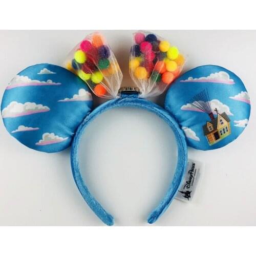 Disney Parks Mickey Minnie Paris UP Grape Soda Cap Balloons Ears Headband gift