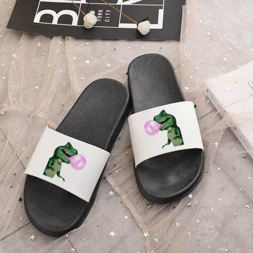Women Pattern Slippers Animal chewing gum blowing bubbles Kawaii Summer Non-slip Slides For Friend and Family