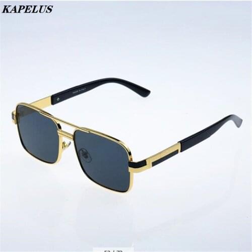 Brand quality sunglasses Men and women metal square sunglasses Sun protection mirror Color mirror Fashion rectangular glasses