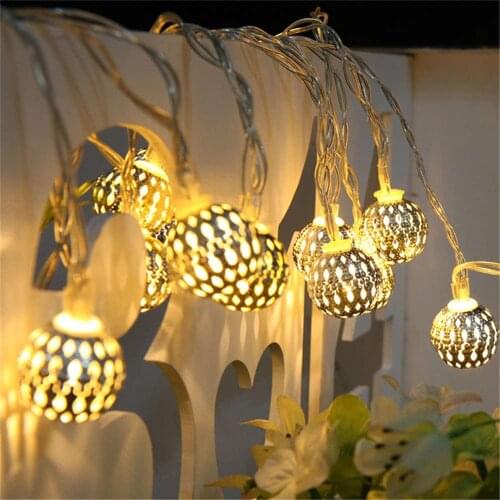 Balls String Light Garland Decoration Bedrooms Home Theme Party Christmas 3/5M Decorative Football Fairy Lights Battery USB