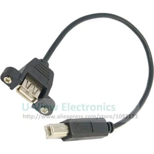 USB 2.0 A Female socket Panel Mount Type to Standard B Male Printer Scanner Hard Disk Cable/Free DHL Shipping/100PCS