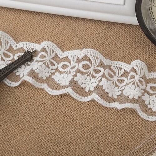 Hot sale bilateral bow net yarn material/garment accessories DIY manual lace embroidery / 5 cm X0505