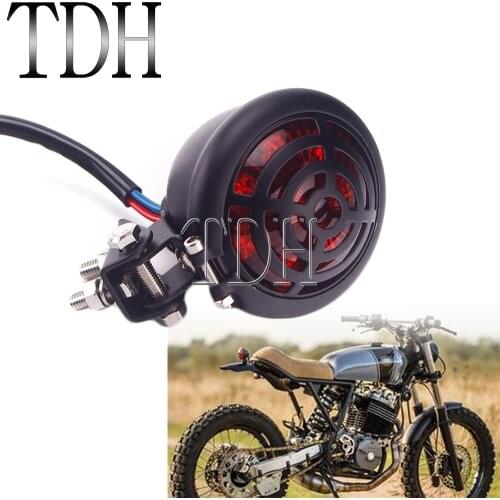 Motorcycle LED Bates Taillight Tail Brake Light For Harley Bobber BMW Honda CX500 CB750 XR600 Triumph XS650 Grill Rear Stop Lamp