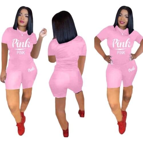 2021 Pink Letter Print 2 Pcs Set Tracksuit Women Plus Size Top And Pants Casual Outfit Sweat Suits Two Piece Sweatsuit