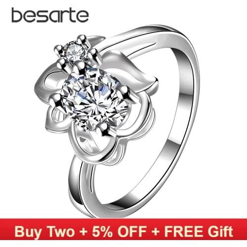 Crystal Party Ring Proposal Engagement Rings for Women Bagues Femme Aneis Alianca Anillos Mujer Korean Jewlery Anelli Ringen