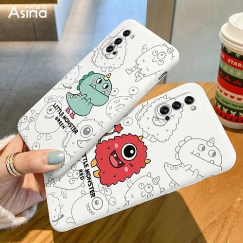 ASINA Liquid Silicone Case For OPPO Reno 5 4 3 2 Pro Shockproof Cute Cartoon Cover Bumper For Realme X7 Find X3 X2 Lite Fundas