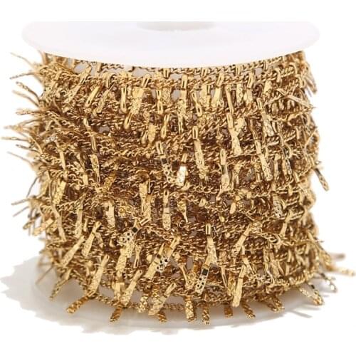 1 Meter Stainless Steel Gold Clips Curb Chains for Anklet Necklace Jewelry Making DIY handcrafts Supplies