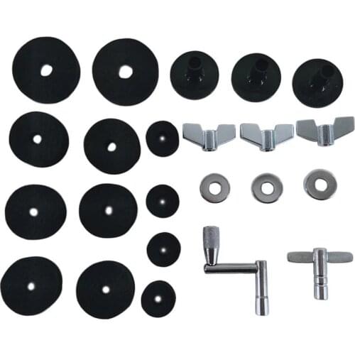 23pcs/kit Replacement Parts Pad Non-Slip Cymbal Felt Musical Instruments Hardware Scratchproof For Drum Set Washer Sleeves