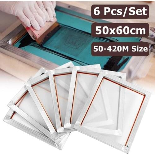 6PCS 50*60cm Silk Screen Printing Aluminum Frames Set Screen Frame Stretched With 120M/350M/380M Mesh for Printed Circuit Board