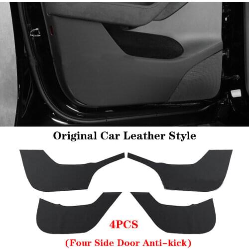 For Tesla Model Y Car Accessories Carbon Fiber Leather Front & Rear Door Sill Glove compartment Four Doors Protective
