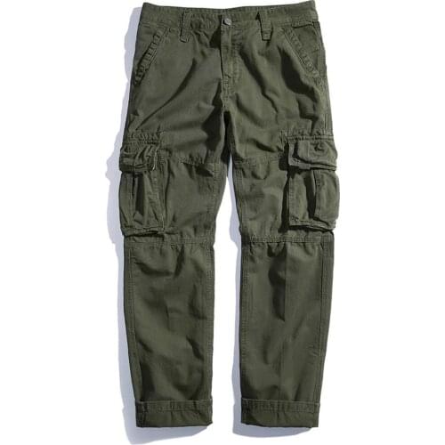 Men Casual Cargo Pants Cotton Elastic Spring Outdoor Hiking Trekking Tactical Pants Male Military Multi-Pocket Cargo Trousers