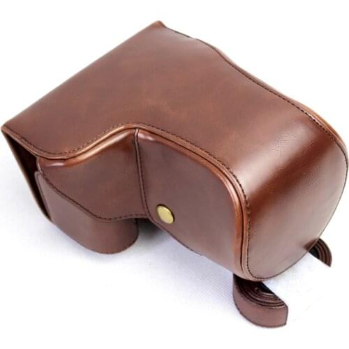 High Quality PU Leather Camera Bag case Cover for Sony alpha A6500 With 16-70mm or 18-55mm Lens With Shoulder Strap