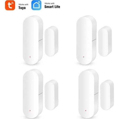 Tuya Smart Zigbee/ Wifi Door Window Sensor Smart Home Security Protection Door Magnetic Alarm Detector APP Remote Monitor Alarm