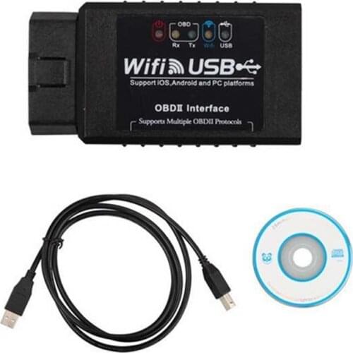 Super ELM327 WIFI USB OBD2 OBD Scanner Diagnostic Tool High Quality ELM 327 V1.5 Wifi OBD ii code reader Android /for IOS