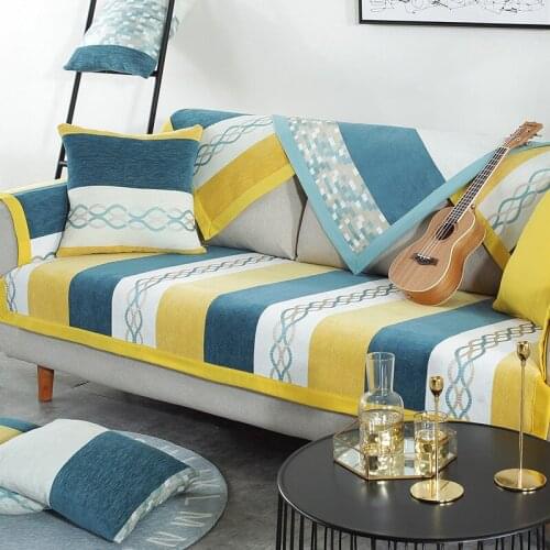 Chenille Cloth Sofa Towel Four Seasons Sofa Cover Cushion Modern Fabric Antiskid Living Room Nordic Couch Cape