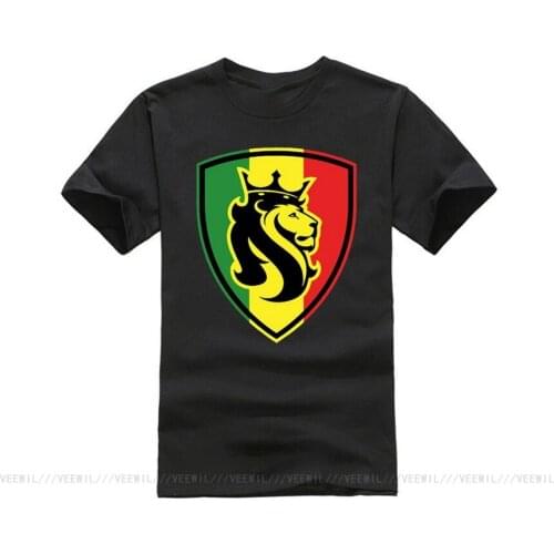 T Shirt Design Pattern Pure Cotton Short Sleeves Hip Hop Fashion Mens Retro T-Shirt Ogabel Mens Rasta Shield Ss TShirt Black