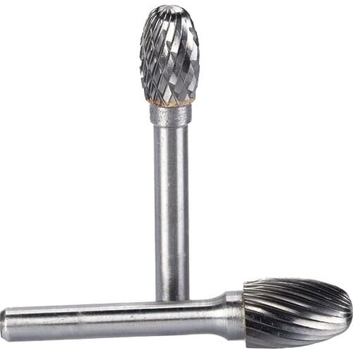 HUHAO 1pc 6mm Shank Tungsten Steel Cutter Metal Grinding Carving Head Rotary File Router bit For Metal Polishing E Type